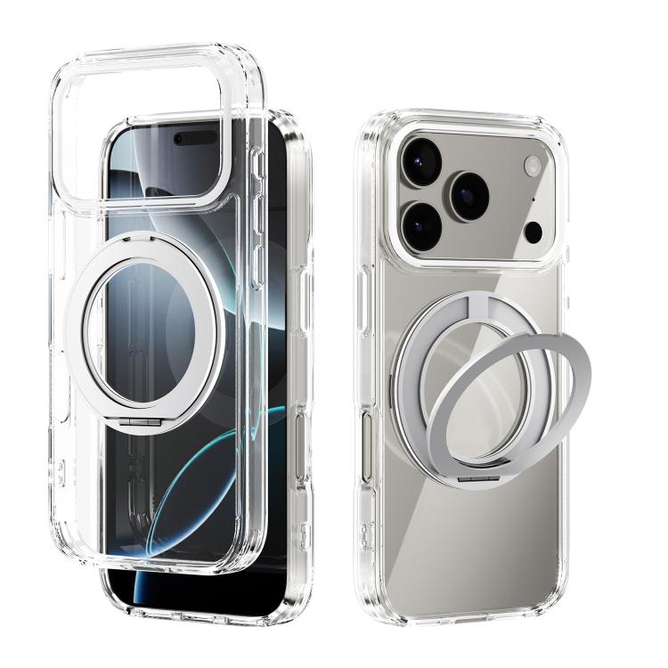 ABEEL MagSafe Q-LUCK Pivot Bracket Transparent Phone Case, For iPhone 18 Pro / 17 Pro, For iPhone 18 Pro Max / 17 Pro Max, For iPhone 17, For iPhone Air, For iPhone 16 Pro Max, For iPhone 16 Pro, For iPhone 16 Plus, For iPhone 16