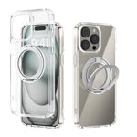 ABEEL MagSafe Q-LUCK Pivot Bracket Transparent Phone Case, For iPhone 15 Pro Max, For iPhone 15 Pro, For iPhone 15 Plus, For iPhone 15, For iPhone 14 Plus, For iPhone 14, For iPhone 14 Pro, For iPhone 14 Pro Max