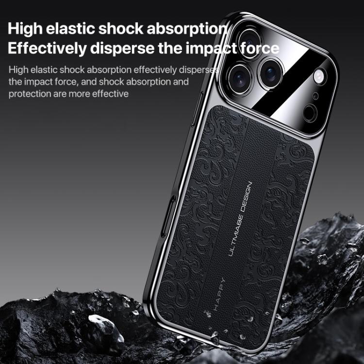 Cloud Dragon Pattern Plain Leather PC Phone Case, For iPhone 14 Pro Max