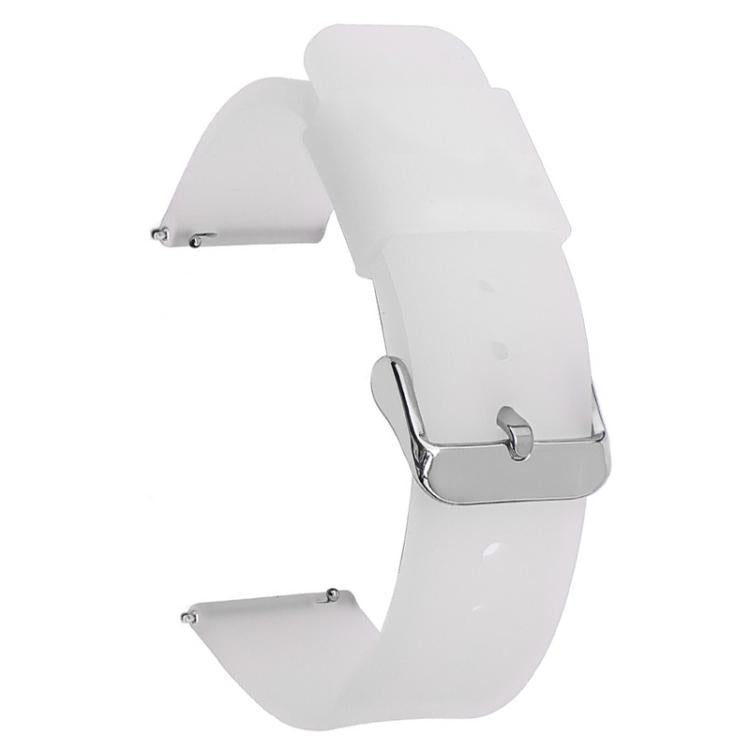 Stainless Steel Silver Pin Buckle Solid Color Silicone Waterproof Watch Band, 16mm, 18mm, 19mm