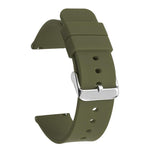 Stainless Steel Silver Pin Buckle Solid Color Silicone Waterproof Watch Band, 20mm, 21mm, 22mm