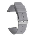 Stainless Steel Silver Pin Buckle Solid Color Silicone Waterproof Watch Band, 24mm