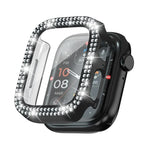 xDfind Double Row Diamond Tempered Glass Film Integrated PC Watch Cover, For Apple Watch Series 9 / 8 / 7 41mm, For Apple Watch Series 3 / 2 / 1 38mm, For Apple Watch Series 3 / 2 / 1 42mm