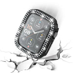 xDfind Double Row Diamond Tempered Glass Film Integrated PC Watch Cover, For Apple Watch Series 9 / 8 / 7 41mm, For Apple Watch Series 3 / 2 / 1 38mm, For Apple Watch Series 3 / 2 / 1 42mm
