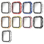 xDfind Single Row Diamond Tempered Glass Film Integrated PC Watch Case, For Apple Watch Series 44mm, For Apple Watch Series 40mm, For Apple Watch Series 11 46mm / 10 46mm, For Apple Watch Series 11 42mm / 10 42mm, For Apple Watch Ultra 3 / 2 / 1 49mm