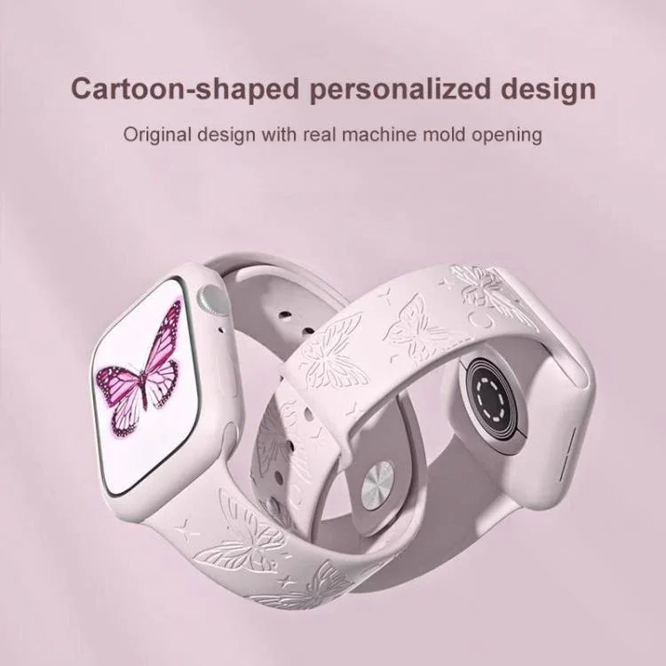 xDfind 3D Laser Engraving Silicone Watch Band, For Apple Watch 42 / 44 / 45 / 46 / 49mm, For Apple Watch 38 / 40 / 41 / S11 42mm