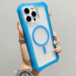 Transparent Matte TPU Hybrid PC 3-in-1 MagSafe Phone Case, For iPhone 15 Pro Max, For iPhone 15 Pro, For iPhone 15 Plus, For iPhone 15, For iPhone 14 Plus, For iPhone 14, For iPhone 14 Pro, For iPhone 14 Pro Max