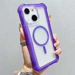 Transparent Matte TPU Hybrid PC 3-in-1 MagSafe Phone Case, For iPhone 15 Pro Max, For iPhone 15 Pro, For iPhone 15 Plus, For iPhone 15, For iPhone 14 Plus, For iPhone 14, For iPhone 14 Pro, For iPhone 14 Pro Max