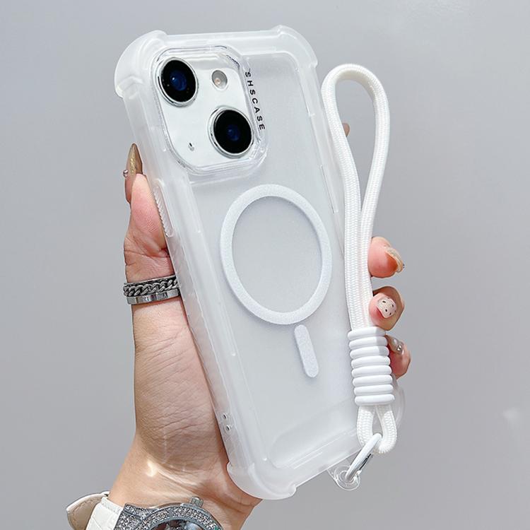 Transparent Matte TPU Hybrid PC 3-in-1 MagSafe Phone Case with Wrist Strap, For iPhone 13 Pro Max, For iPhone 13 Pro, For iPhone 13, For iPhone 12 Pro Max