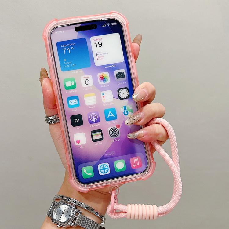 Transparent Matte TPU Hybrid PC 3-in-1 MagSafe Phone Case with Wrist Strap, For iPhone 15 Pro Max, For iPhone 15 Pro, For iPhone 15 Plus, For iPhone 15, For iPhone 14 Plus, For iPhone 14, For iPhone 14 Pro, For iPhone 14 Pro Max