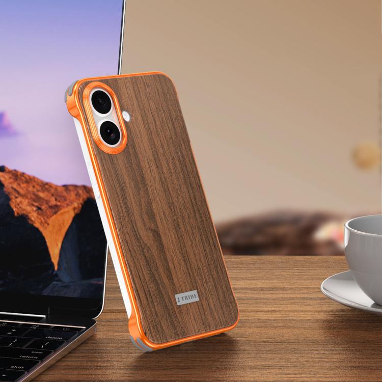 J TRIBE Metal Frameless Wood Texture MagSafe Phone Case, For iPhone 17 Pro Max, For iPhone 17 Pro, For iPhone 17, For iPhone Air, For iPhone 16 Pro Max, For iPhone 16 Pro, For iPhone 15 Pro Max, For iPhone 15 Pro