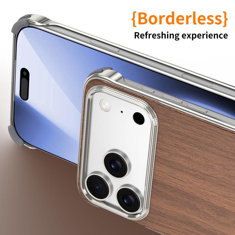 J TRIBE Metal Frameless Wood Texture MagSafe Phone Case, For iPhone 17 Pro Max, For iPhone 17 Pro, For iPhone 17, For iPhone Air, For iPhone 16 Pro Max, For iPhone 16 Pro, For iPhone 15 Pro Max, For iPhone 15 Pro