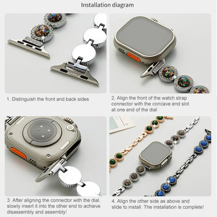xDfind Sparkling Diamond Jewelry Metal Watch Band, For Apple Watch 42 / 44 / 45 / 46 / 49mm, For Apple Watch 38 / 40 / 41 / S11 42mm
