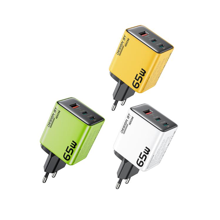 WK WP-U45 Keylour 65W Type-Cx2, USB GaN Charger, EU Plug, UK Plug