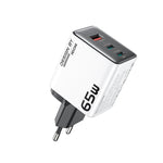 WK WP-U45 Keylour 65W Type-Cx2, USB GaN Charger, EU Plug, UK Plug