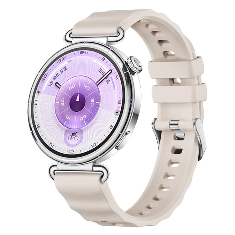 xDfind Quick Release Spring Bar Silver Buckle Solid Color Silicone Watch Band, For Huawei Watch GT 6 / 5 / 4 41mm