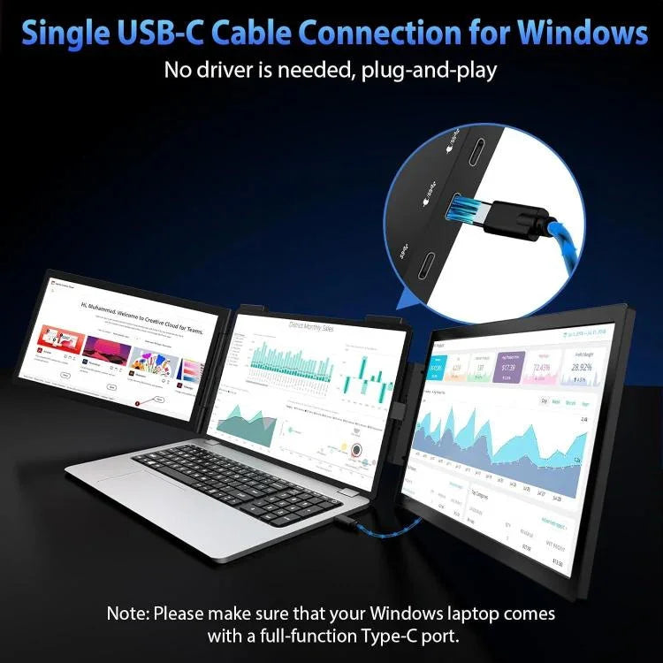 Z140A01D 14-inch 1080P Dual-screen Portable Monitor for Laptop Expansion, 14 inch 1080P