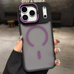 Skin Feel Frosted Metal Lens Holder MagSafe Magnetic Phone Case, For iPhone 17 Pro Max, For iPhone 17 Pro, For iPhone 17, For iPhone Air, For iPhone 16 Pro Max, For iPhone 16 Pro