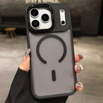 Skin Feel Frosted Metal Lens Holder MagSafe Magnetic Phone Case, For iPhone 17 Pro Max, For iPhone 17 Pro, For iPhone 17, For iPhone Air, For iPhone 16 Pro Max, For iPhone 16 Pro