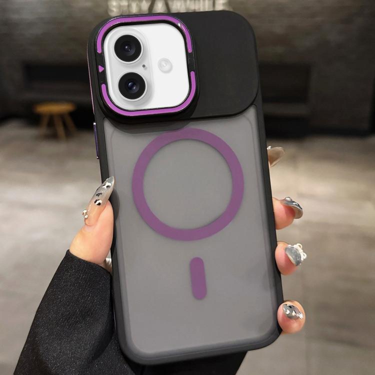 Skin Feel Frosted Metal Lens Holder MagSafe Magnetic Phone Case, For iPhone 17 Pro Max, For iPhone 17 Pro, For iPhone 17, For iPhone Air, For iPhone 16 Pro Max, For iPhone 16 Pro