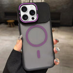 Skin Feel Frosted Metal Lens Holder MagSafe Magnetic Phone Case, For iPhone 17 Pro Max, For iPhone 17 Pro, For iPhone 17, For iPhone Air, For iPhone 16 Pro Max, For iPhone 16 Pro