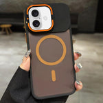 Skin Feel Frosted Metal Lens Holder MagSafe Magnetic Phone Case, For iPhone 16 Plus, For iPhone 16, For iPhone 15 Pro Max, For iPhone 15 Pro, For iPhone 15, For iPhone 14