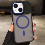 Skin Feel Frosted Metal Lens Holder MagSafe Magnetic Phone Case, For iPhone 16 Plus, For iPhone 16, For iPhone 15 Pro Max, For iPhone 15 Pro, For iPhone 15, For iPhone 14
