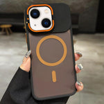 Skin Feel Frosted Metal Lens Holder MagSafe Magnetic Phone Case, For iPhone 16 Plus, For iPhone 16, For iPhone 15 Pro Max, For iPhone 15 Pro, For iPhone 15, For iPhone 14