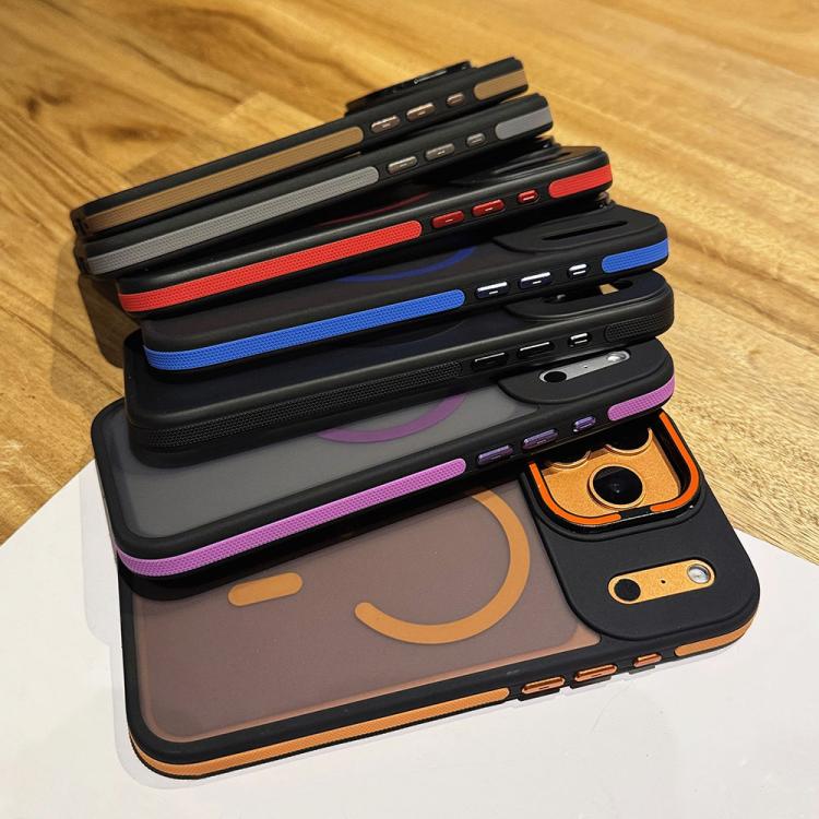 Skin Feel Frosted Metal Lens Holder MagSafe Magnetic Phone Case, For iPhone 12 Pro Max, For iPhone 12 Pro, For iPhone 11