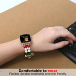 Width 20mm Christmas Beads Chain Watch Band, For Apple Watch 46mm / 49mm / 45mm / 44mm, For Apple Watch 42mm / 41mm / 40mm / 38mm