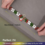 Width 20mm Christmas Beads Chain Watch Band, For Apple Watch 46mm / 49mm / 45mm / 44mm, For Apple Watch 42mm / 41mm / 40mm / 38mm