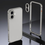 Armor Dual-side Anti-slip Metal Frame Case with Lens Cover, For iPhone 17 Pro Max, For iPhone 17 Pro, For iPhone 17, For iPhone 16 Pro Max, For iPhone 16 Pro, For iPhone 16