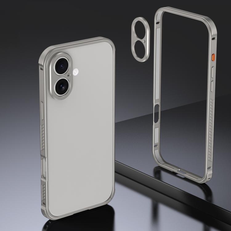 Armor Dual-side Anti-slip Metal Frame Case with Lens Cover, For iPhone 17 Pro Max, For iPhone 17 Pro, For iPhone 17, For iPhone 16 Pro Max, For iPhone 16 Pro, For iPhone 16