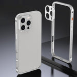 Armor Dual-side Anti-slip Metal Frame Case with Lens Cover, For iPhone 17 Pro Max, For iPhone 17 Pro, For iPhone 17, For iPhone 16 Pro Max, For iPhone 16 Pro, For iPhone 16