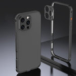 Armor Dual-side Anti-slip Metal Frame Case with Lens Cover, For iPhone 17 Pro Max, For iPhone 17 Pro, For iPhone 17, For iPhone 16 Pro Max, For iPhone 16 Pro, For iPhone 16