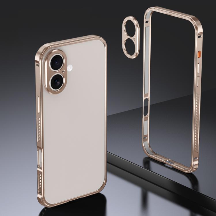 Armor Dual-side Anti-slip Metal Frame Case with Lens Cover, For iPhone 17 Pro Max, For iPhone 17 Pro, For iPhone 17, For iPhone 16 Pro Max, For iPhone 16 Pro, For iPhone 16