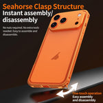 Armor Dual-side Anti-slip Metal Frame Case with Lens Cover, For iPhone 17 Pro Max, For iPhone 17 Pro, For iPhone 17, For iPhone 16 Pro Max, For iPhone 16 Pro, For iPhone 16