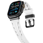 Black Pin Buckle Silicone Watch Band, For Apple Watch 46mm / 49mm / 45mm / 44mm, For Apple Watch 42mm / 41mm / 40mm / 38mm
