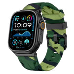 Black Pin Buckle Silicone Watch Band, For Apple Watch 46mm / 49mm / 45mm / 44mm, For Apple Watch 42mm / 41mm / 40mm / 38mm