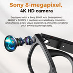 M02 Ultra 8MP Camera AI Smart Glasses Photochromic Lenses, with Black Charging Case, with Brown Charging Case