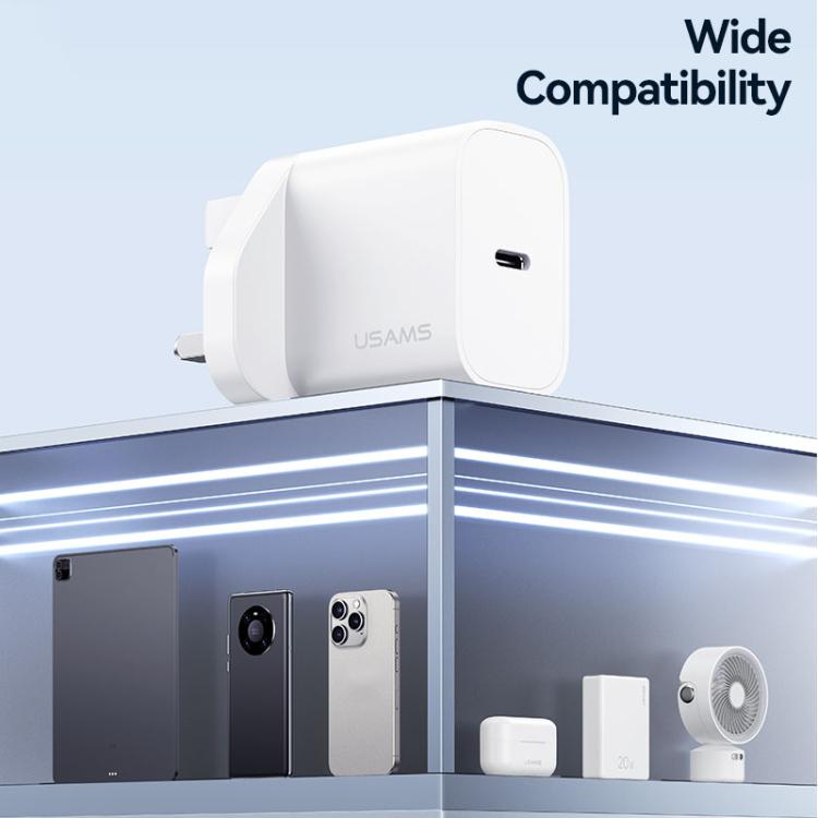 USAMS CC227 T65 PD20W USB-C / Type-C Single Port Fast Charger, UK Plug, CC227