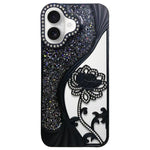 Electroplated TPU Lotus Hollow-carved  Rhinestone Glitter Phone Case, For iPhone 16, For iPhone 15 Pro Max, For iPhone 15 Pro, For iPhone 15, For iPhone 14, For iPhone 14 Pro, For iPhone 14 Pro Max, For iPhone 13 Pro Max