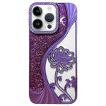 Electroplated TPU Lotus Hollow-carved  Rhinestone Glitter Phone Case, For iPhone 13 Pro, For iPhone 13, For iPhone 12, For iPhone 12 Pro Max, For iPhone 12 Pro, For iPhone 11 Pro Max, For iPhone 11