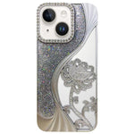 Electroplated TPU Lotus Hollow-carved  Rhinestone Glitter Phone Case, For iPhone 13 Pro, For iPhone 13, For iPhone 12, For iPhone 12 Pro Max, For iPhone 12 Pro, For iPhone 11 Pro Max, For iPhone 11