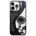 Electroplated TPU Lotus Hollow-carved  Rhinestone Glitter Phone Case, For iPhone 12 Pro Max, For iPhone 12 Pro, For iPhone 11 Pro Max, For iPhone 11