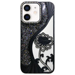 Electroplated TPU Lotus Hollow-carved  Rhinestone Glitter Phone Case, For iPhone 12 Pro Max, For iPhone 12 Pro, For iPhone 11 Pro Max, For iPhone 11