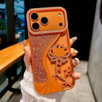 Electroplated TPU Lotus Hollow-carved  Rhinestone Glitter Phone Case, For iPhone 18, For iPhone 18 Pro, For iPhone 18 Pro Max, For iPhone 17 Pro Max, For iPhone 17 Pro, For iPhone 17, For iPhone 16 Pro Max, For iPhone 16 Pro