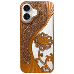 Electroplated TPU Lotus Hollow-carved  Rhinestone Glitter Phone Case, For iPhone 18, For iPhone 18 Pro, For iPhone 18 Pro Max, For iPhone 17 Pro Max, For iPhone 17 Pro, For iPhone 17, For iPhone 16 Pro Max, For iPhone 16 Pro