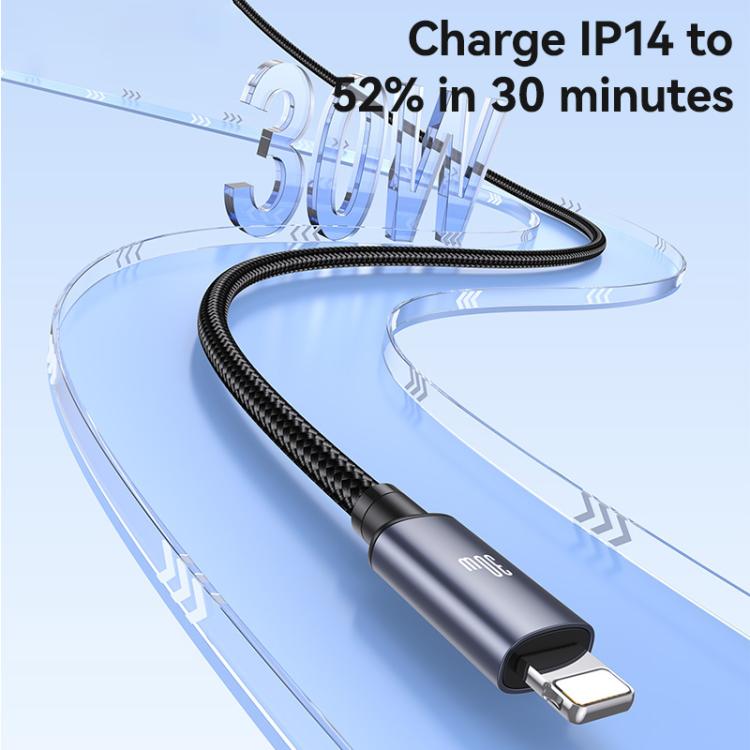 USAMS SJ770 U91 30W Type-C to 8 Pin Aluminum Alloy Fast Charging Data Cable, Length: 1m, SJ770