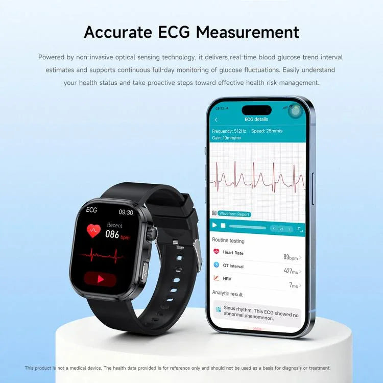 GE52 1.88-inch Full Touch HD Screen BT Call Smart Watch Silicone Strap, Supports Health Monitoring